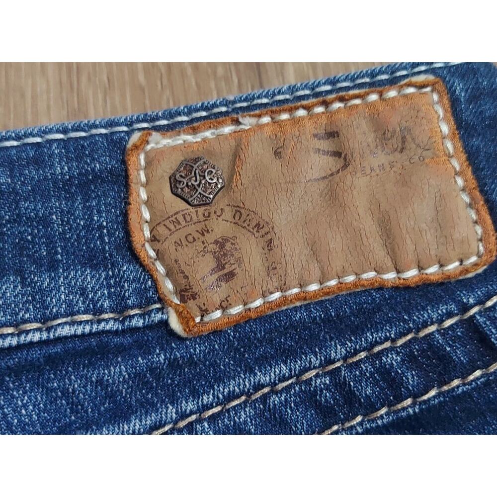 Women's SILVER Distressed - Size 28 / 29x32 - Suki Surplus - Indigo Denim - NWOT - Picture 7 of 12